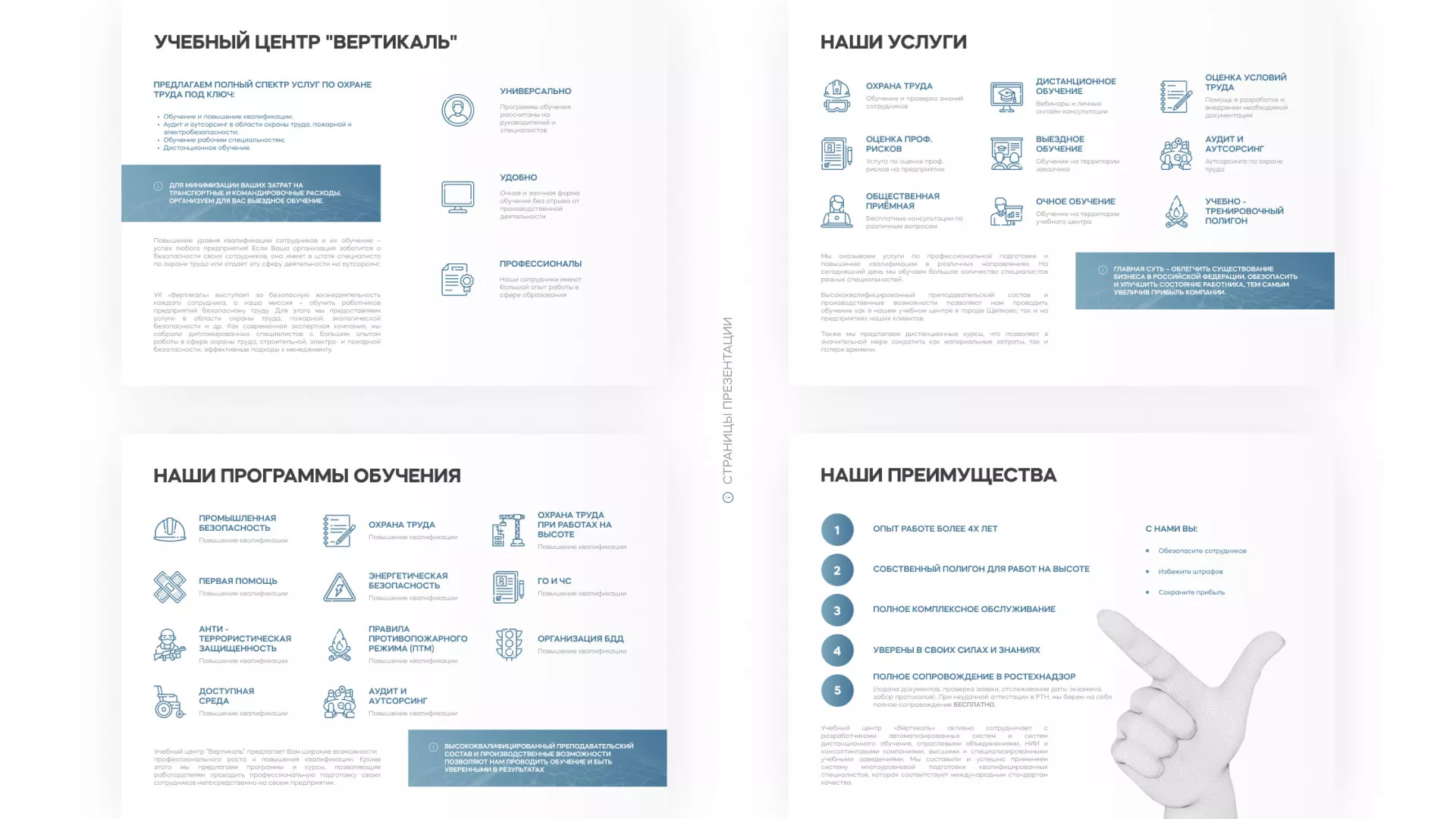 Разработка презентации для учебного центра «Вертикаль» в Шиханах