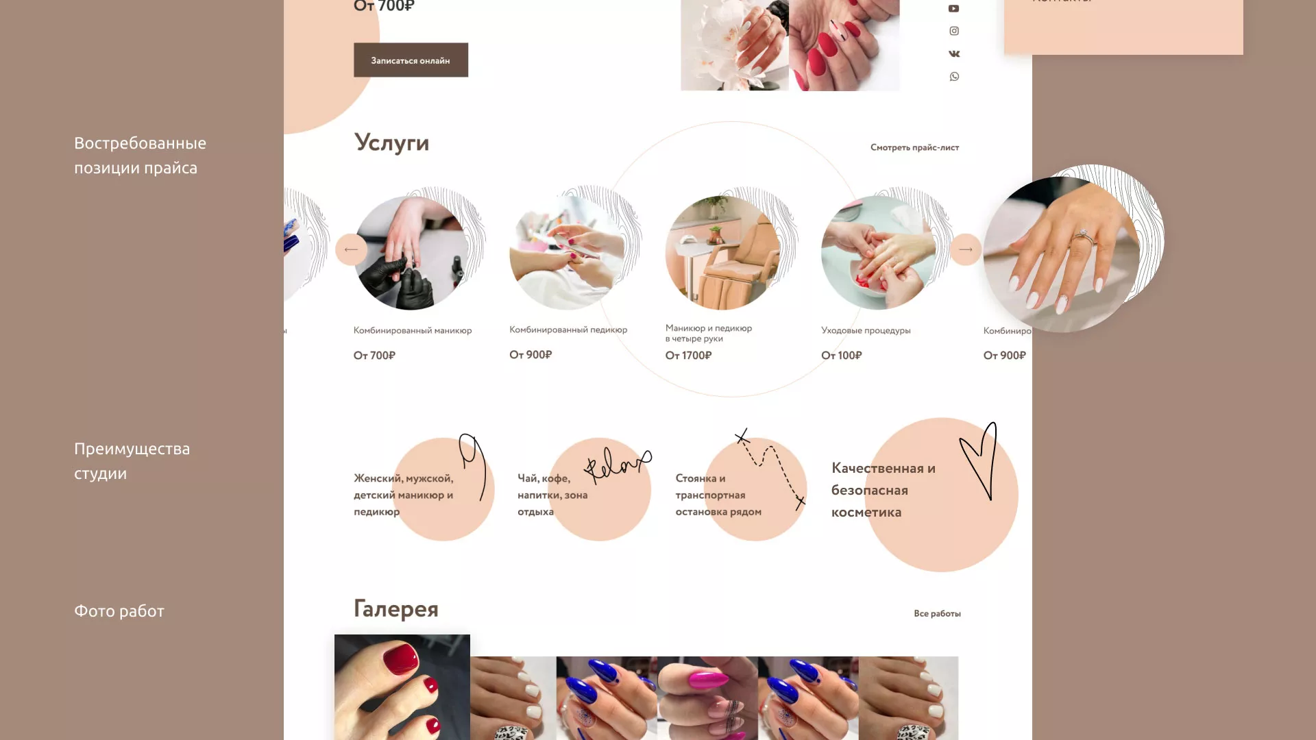 Разработка сайта для ногтевого сервиса «Пилорама» в Шиханах