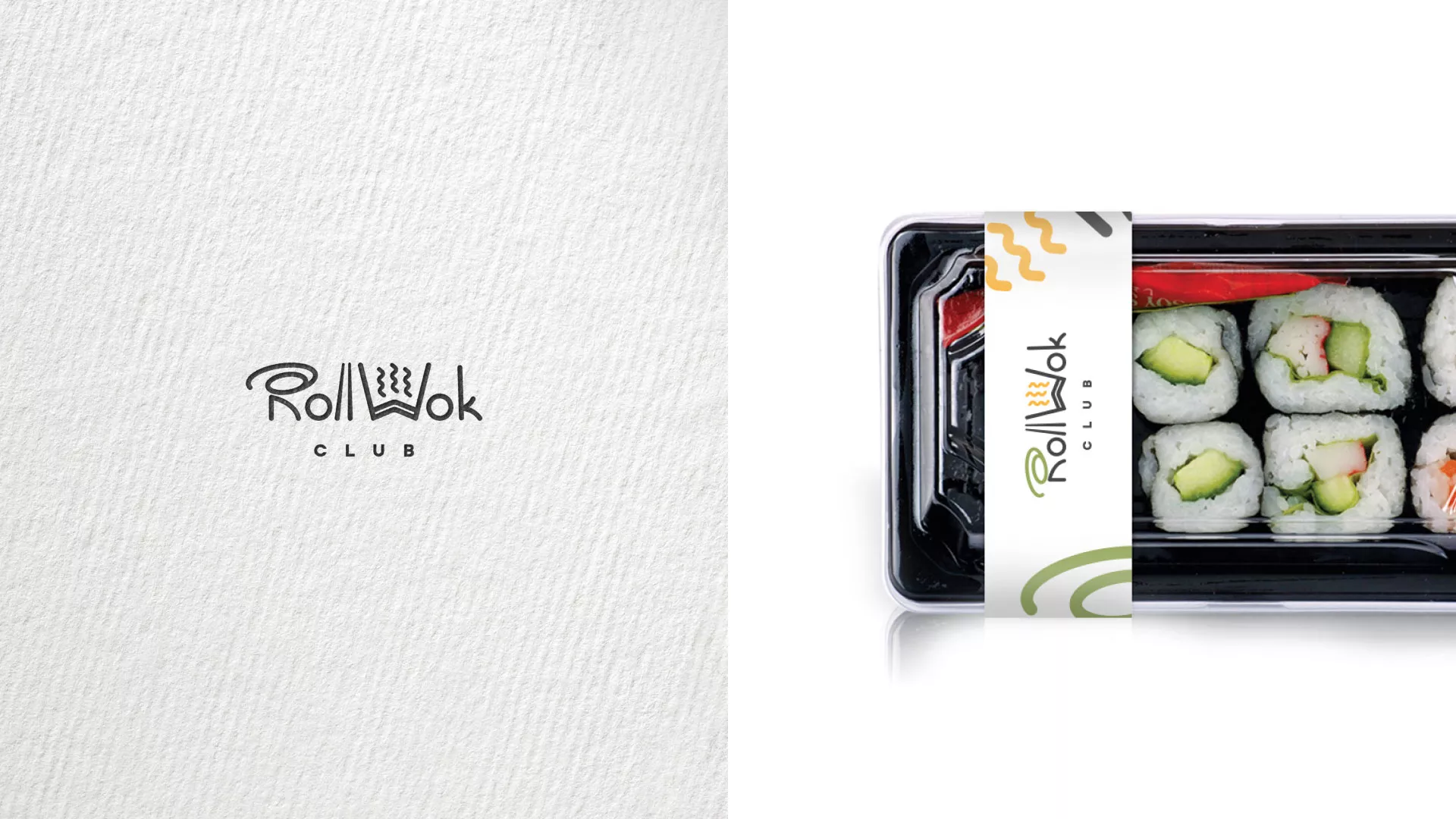 Разработка наклеек для суши-бара «Roll Wok Club» в Шиханах